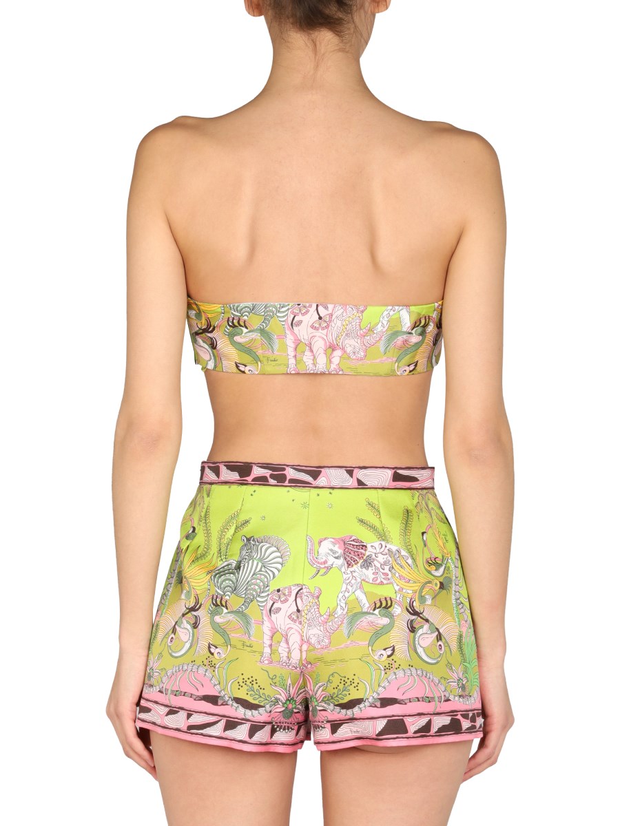 Emilio Pucci Silk Bandeau Crop Top Size 42