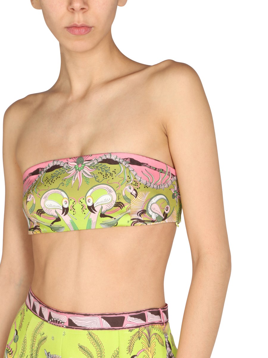 Emilio Pucci Silk Bandeau Crop Top Size 42