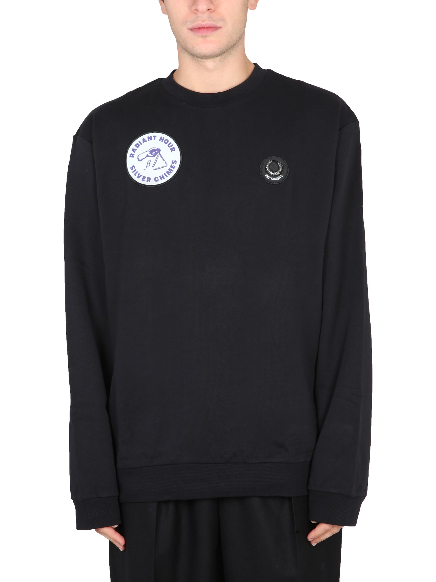 fred perry x raf simons sweatshirt with patch