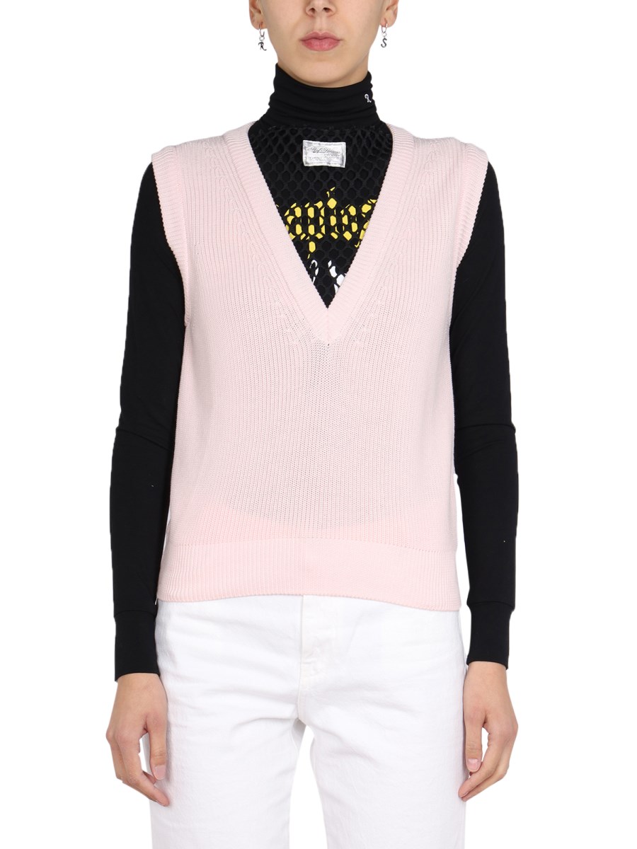 RAF SIMONS GILET IN MAGLIA DI COTONE