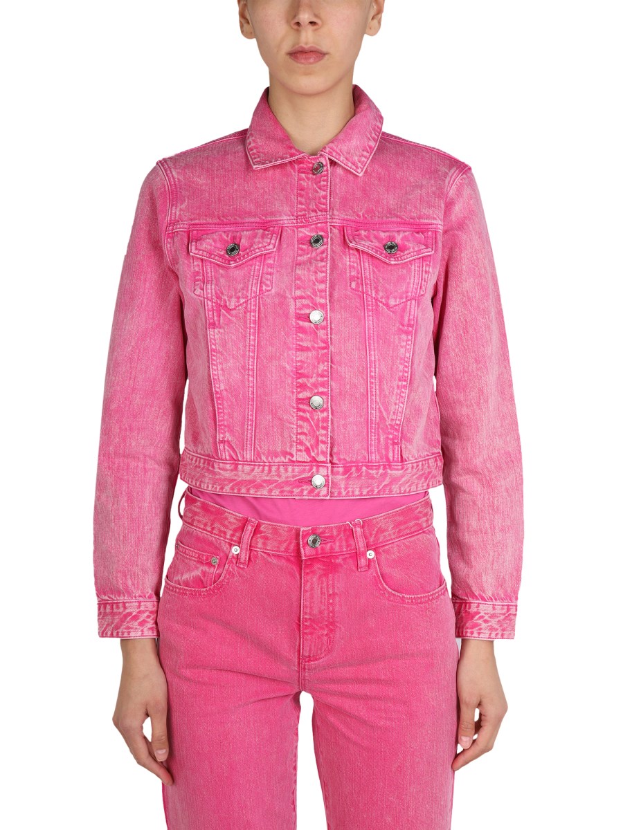 Michael kors cropped denim on sale jacket