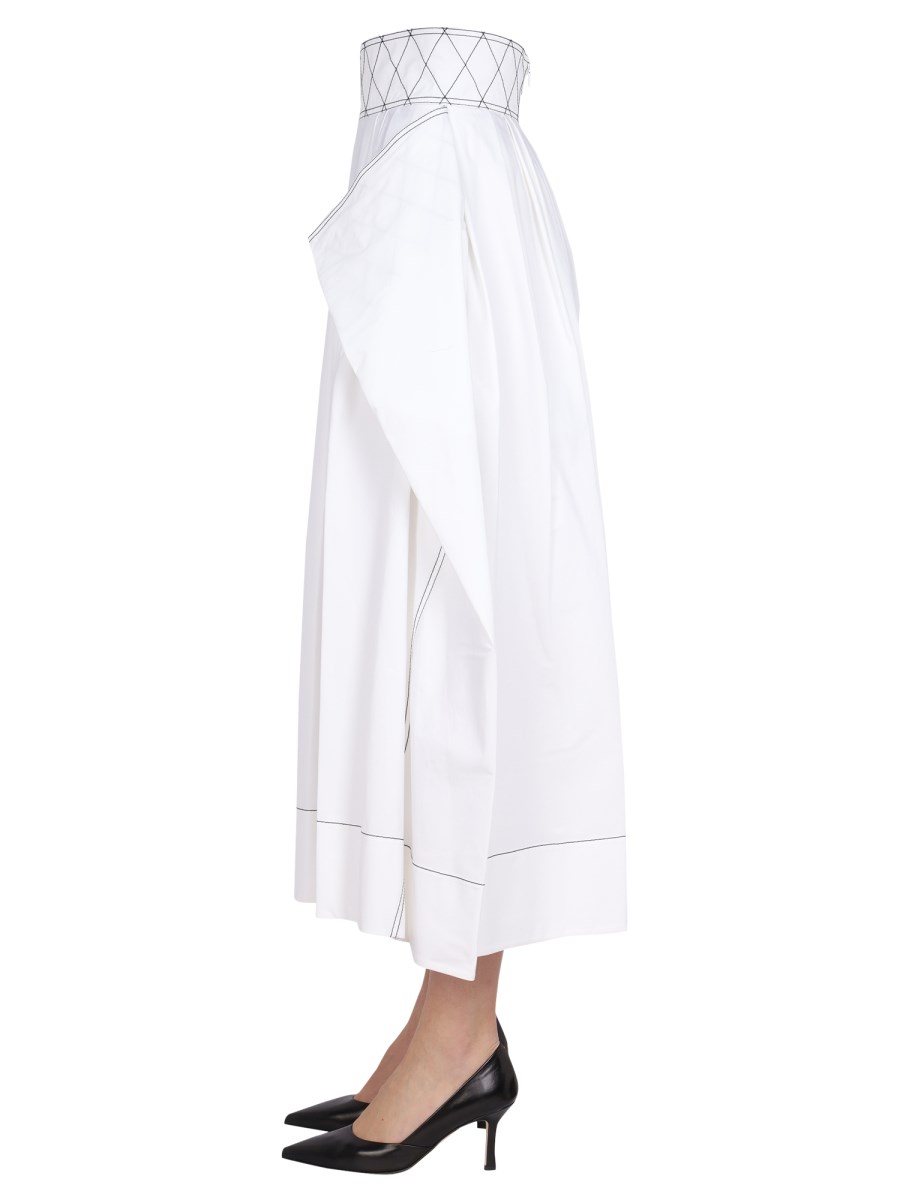 TORY BURCH - DIAMOND STITCHED POPLIN SKIRT - Eleonora Bonucci