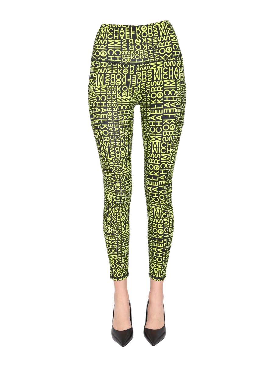 Shop MICHAEL Michael Kors Logo-Print Leggings