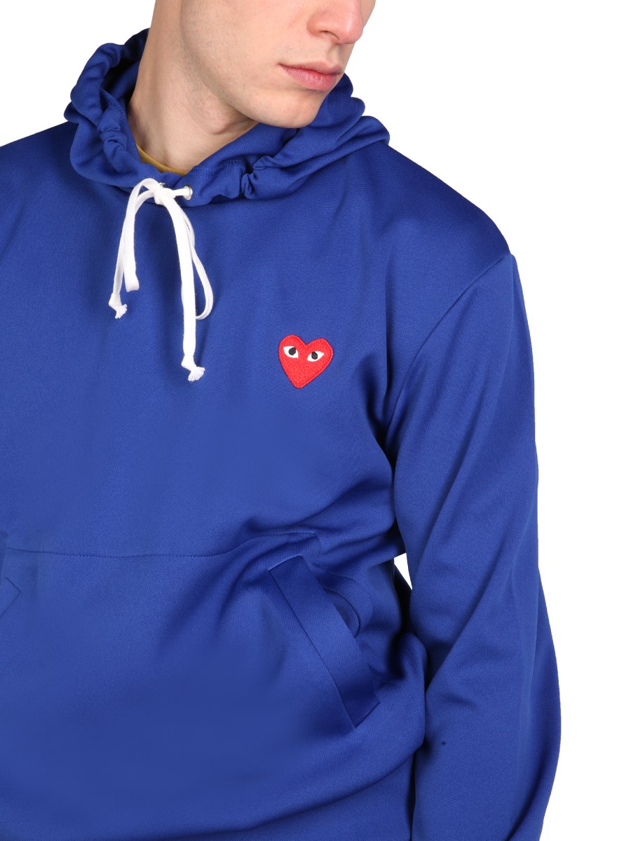 Cdg play sale hoodie blue