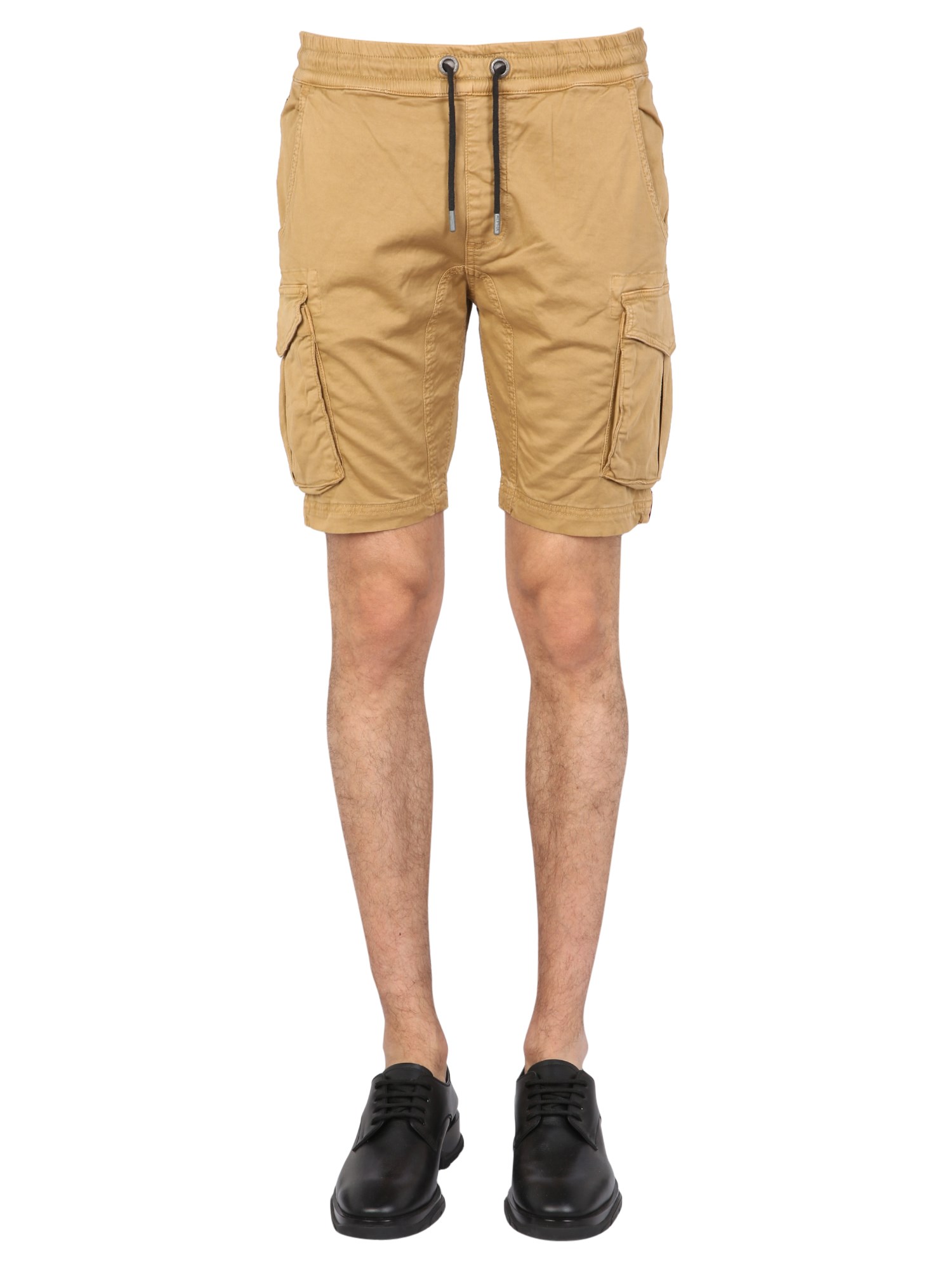 Shop Alpha Industries Twill Bermuda Shorts In Brown