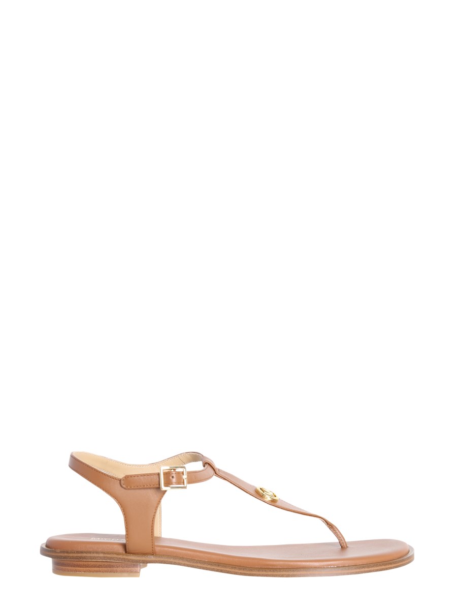 MICHAEL BY MICHAEL KORS - MALLORY LEATHER FLAT SANDALS - Eleonora Bonucci