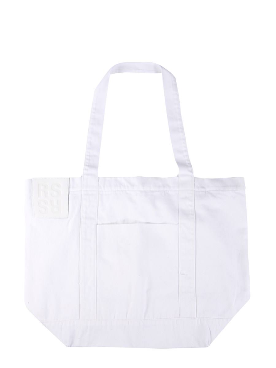 RAF SIMONS BORSA SHOPPING IN COTONE CON LOGO