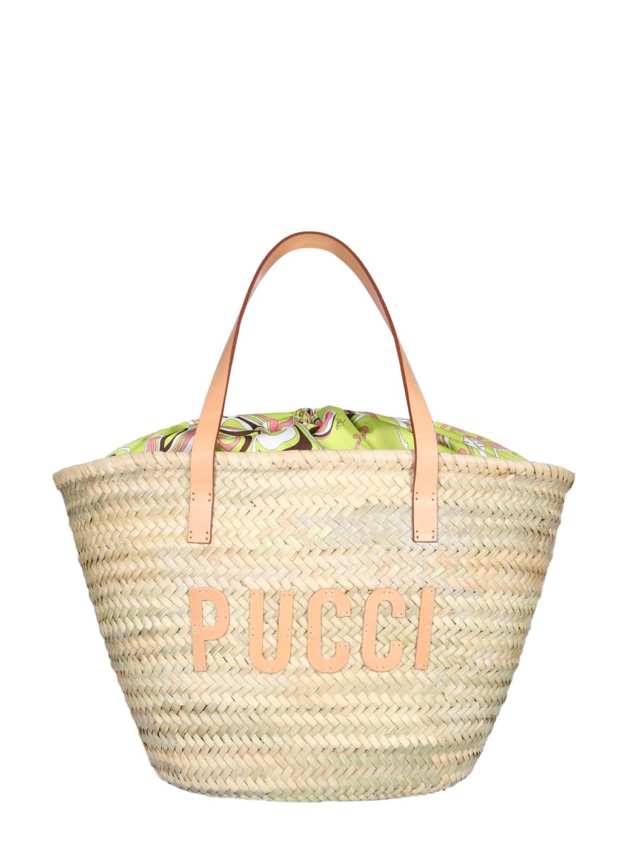 Emilio Pucci Borsa In Paglia Beige in Metallic