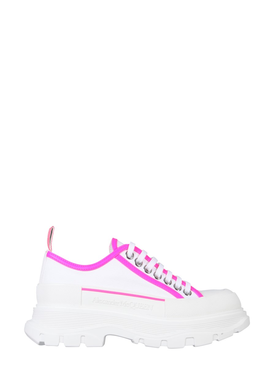 ALEXANDER McQUEEN SNEAKER TREAD SLICK IN CANVAS E PREFILO IN PELLE