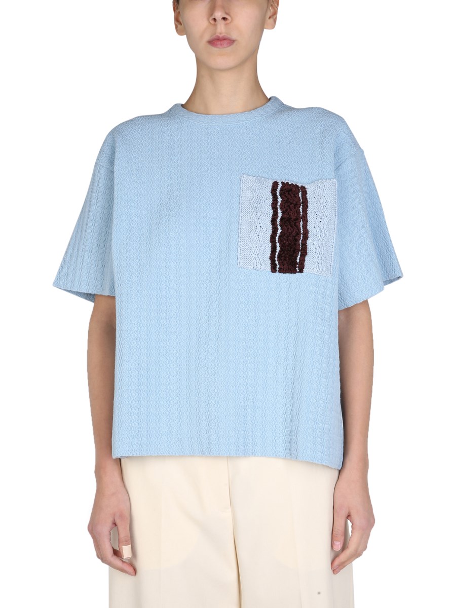 JIL SANDER MAGLIA IN COTONE CON INTARSIO