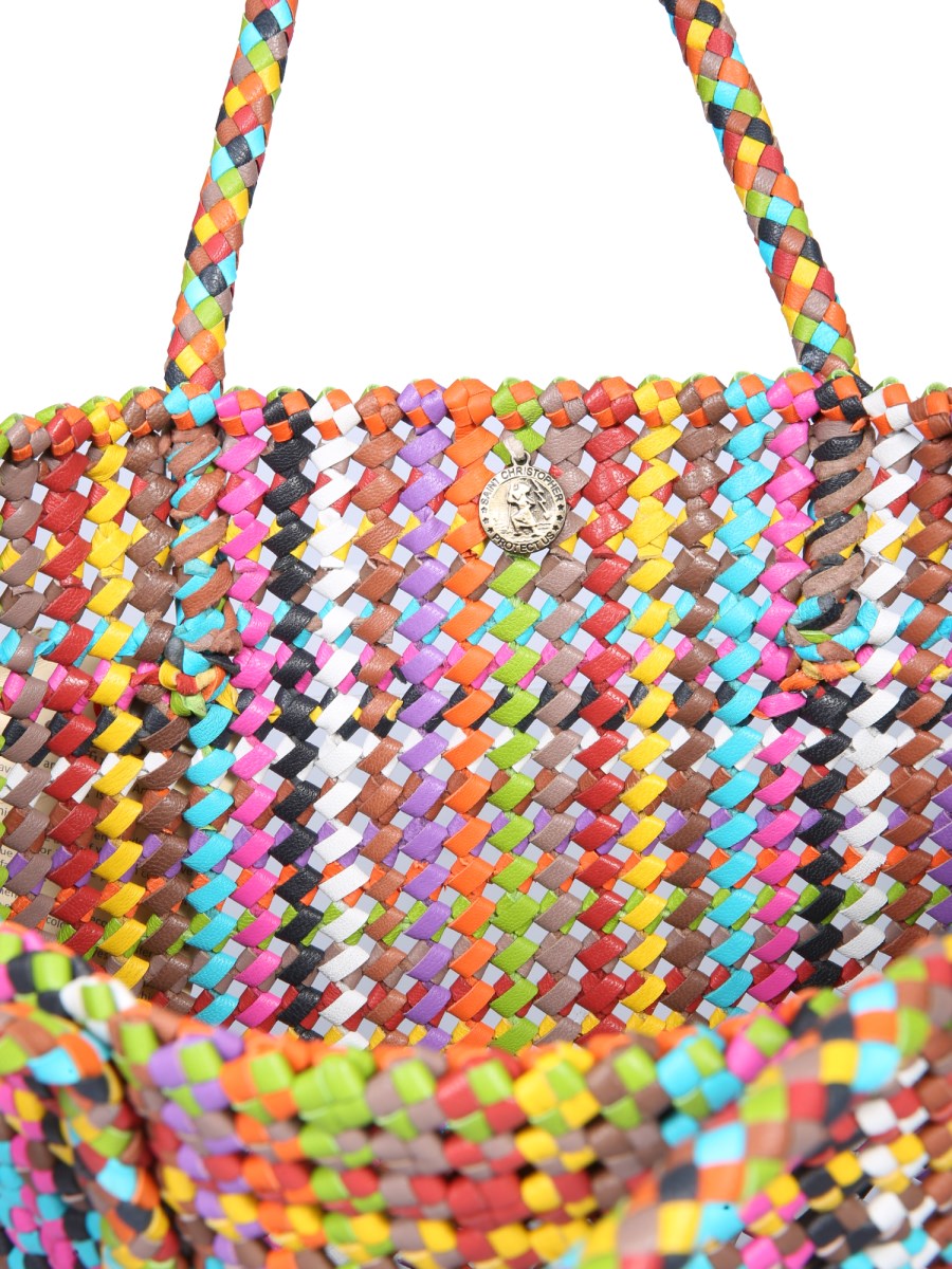 DRAGON DIFFUSION - FLOWER MULTI WOVEN LEATHER BAG - Eleonora
