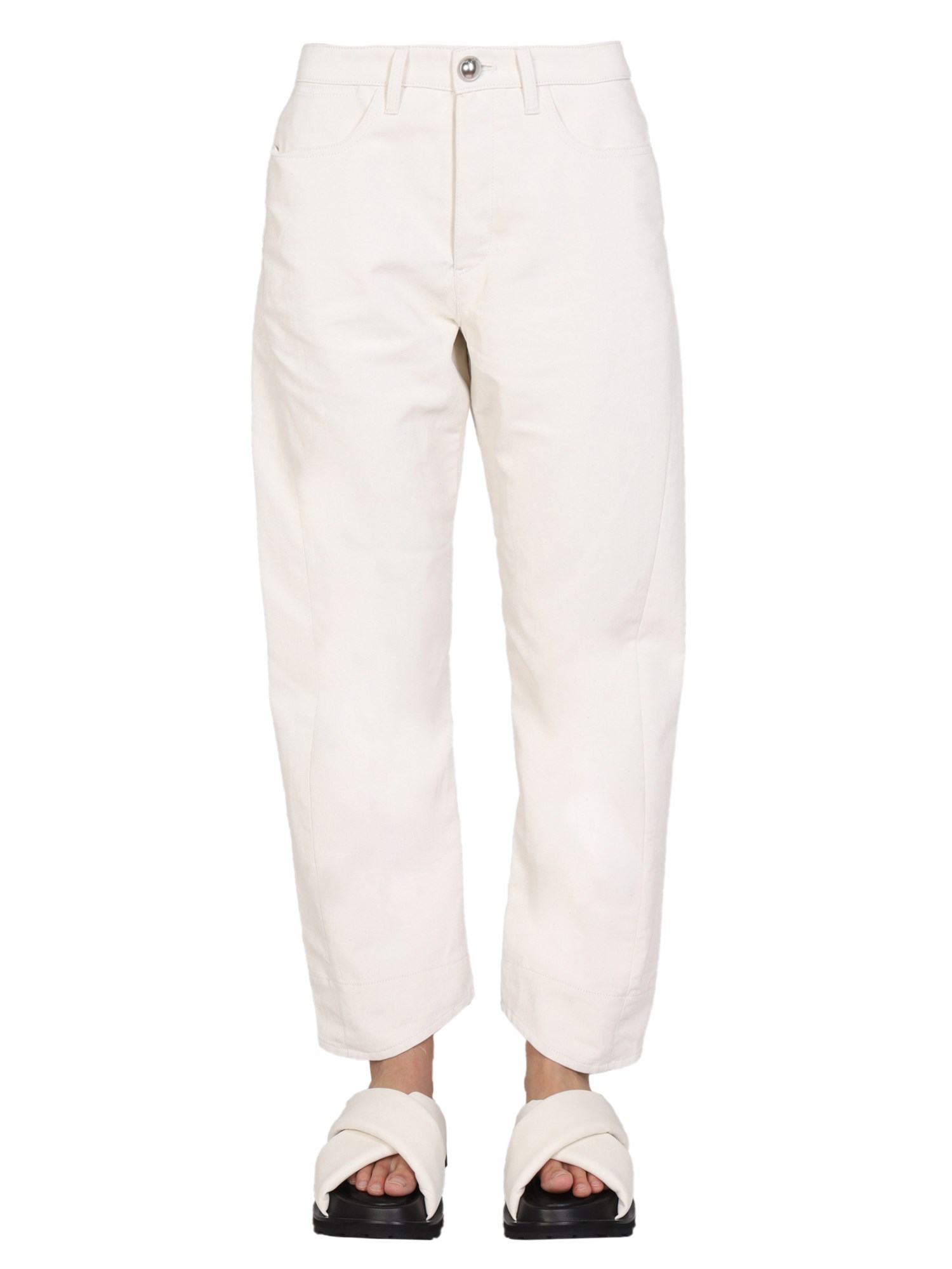 Shop Jil Sander Workwear Pants In White
