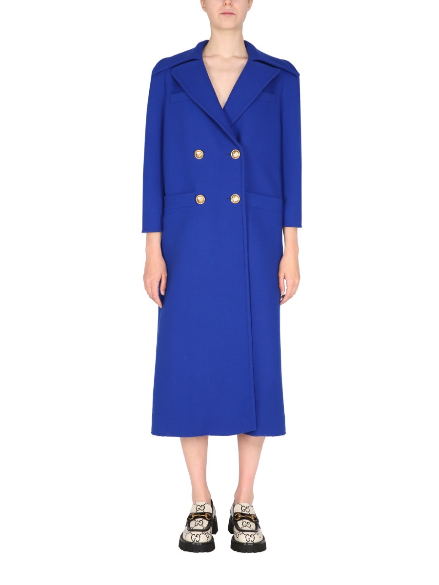 CAPPOTTO DONNA DOPPIOPETTO BLU ELETTRICO CON BOTTONI DORATI TAGLIA