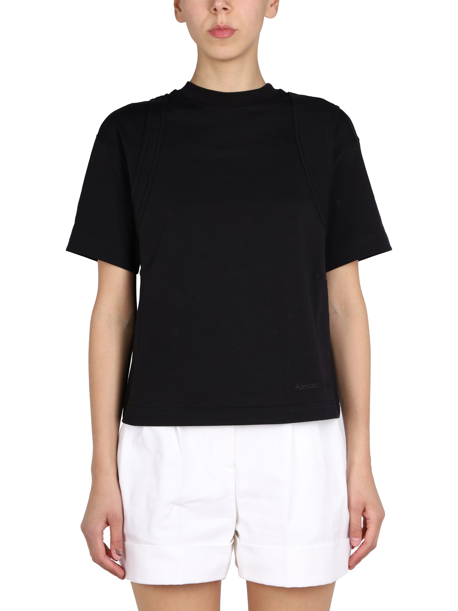 Shop Alexander Mcqueen Crewneck T-shirt In Black