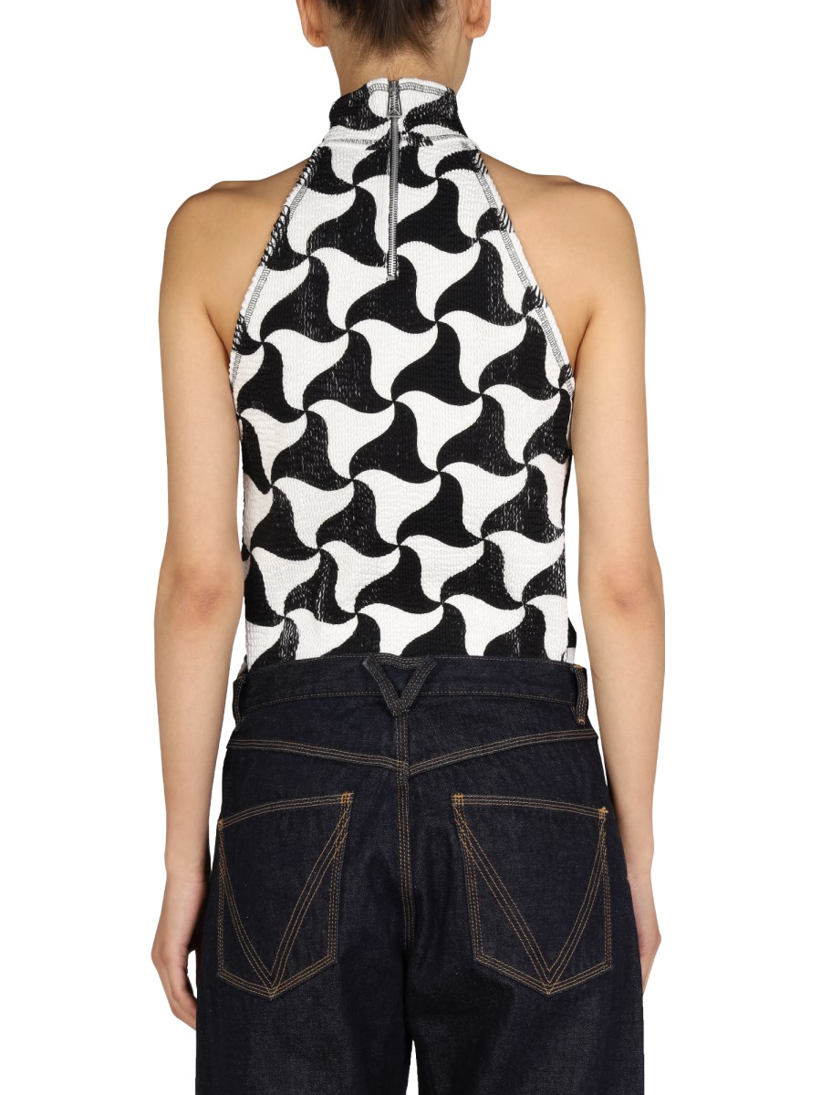 BOTTEGA VENETA - NYLON CRUISED EFFECT WAVY TRIANGLE PRINT