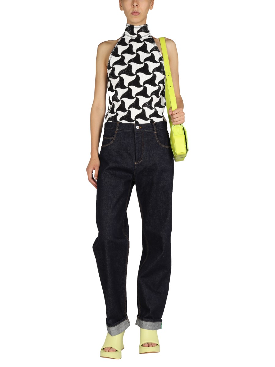 BOTTEGA VENETA - NYLON CRUISED EFFECT WAVY TRIANGLE PRINT