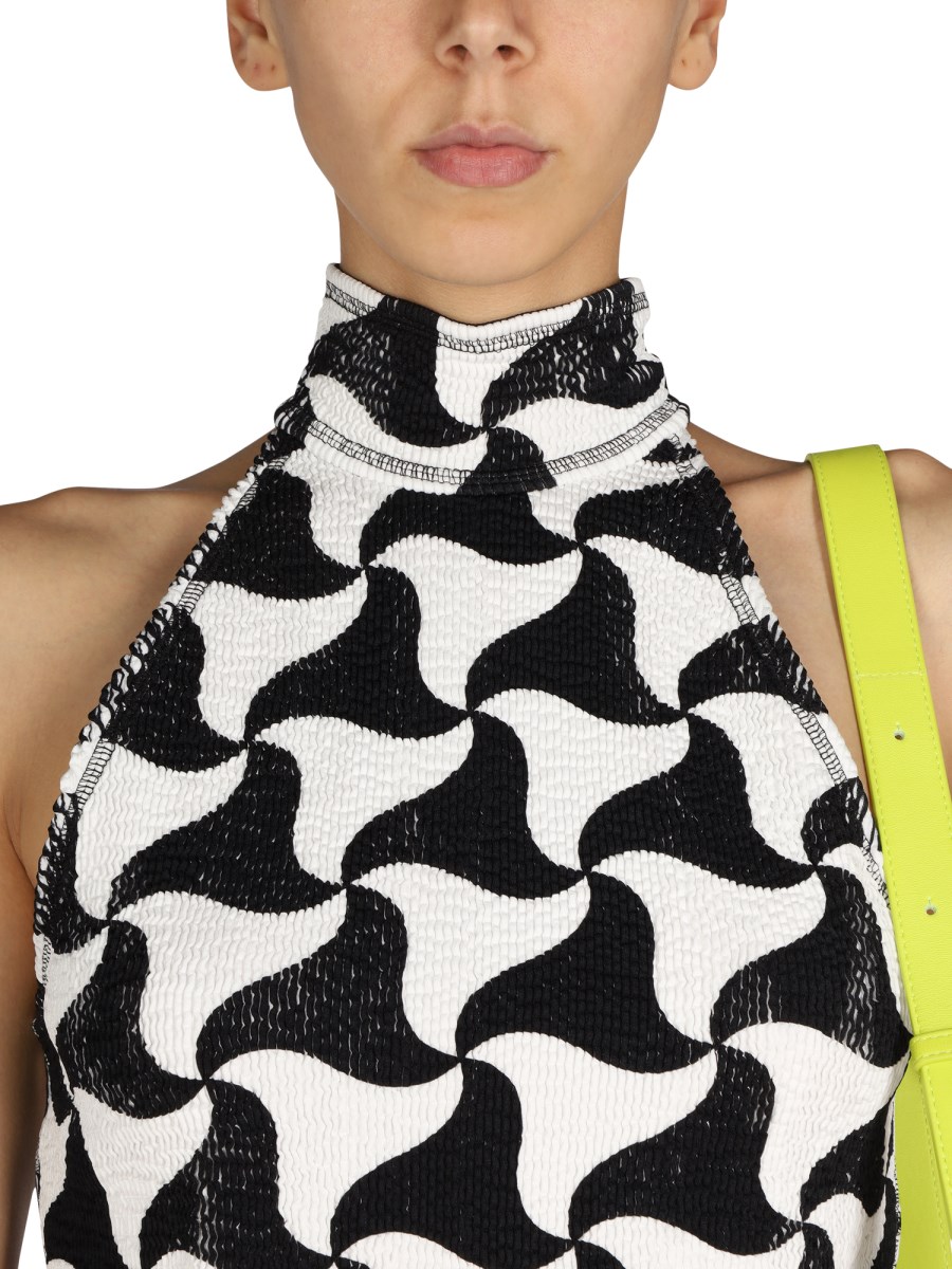 BOTTEGA VENETA - NYLON CRUISED EFFECT WAVY TRIANGLE PRINT