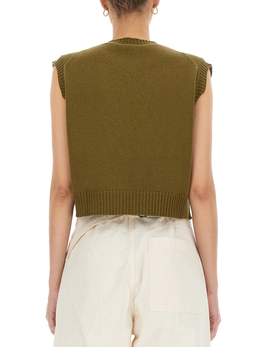 MARGARET HOWELL - CASHMERE KNIT V-NECK VEST - Eleonora Bonucci