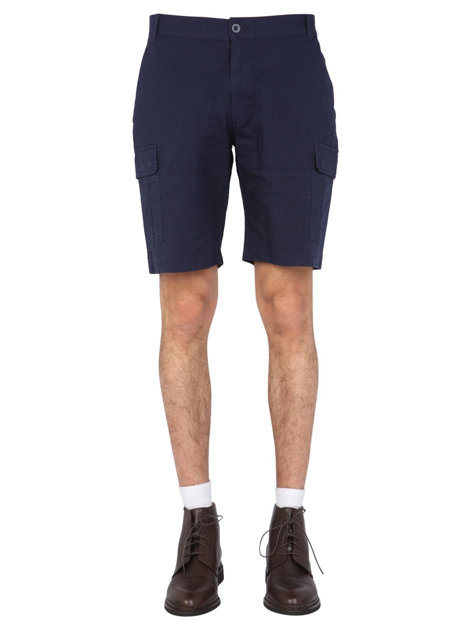 Shop Saint James Twill Bermuda Shorts In Blue