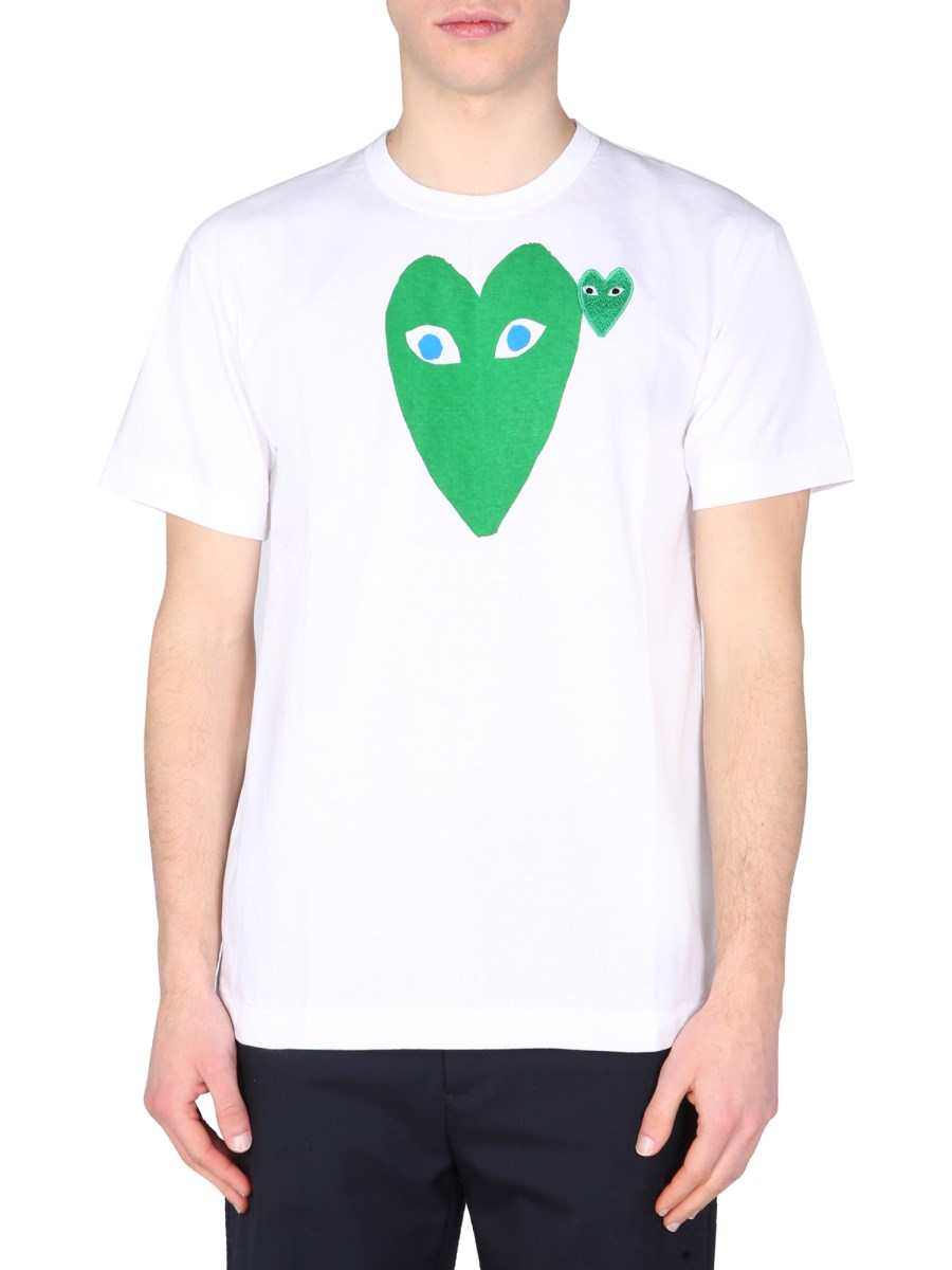 Comme des garçons play heart logo patch t-shirt best sale