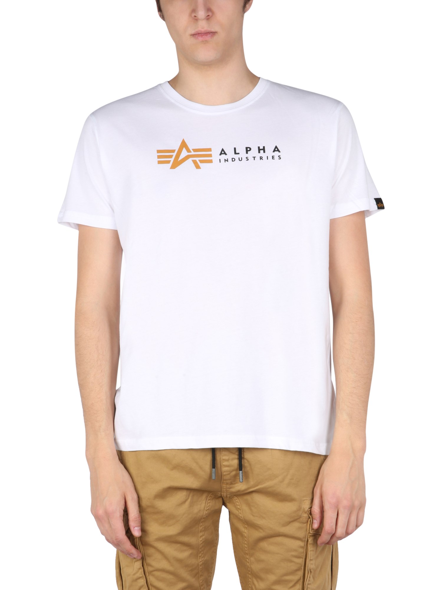 alpha industries logo print t-shirt