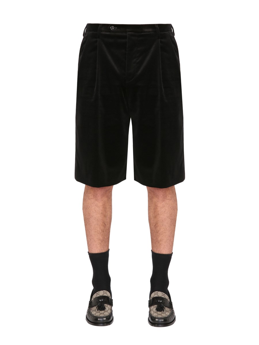 GUCCI SHORTS IN VELLUTO STRETCH