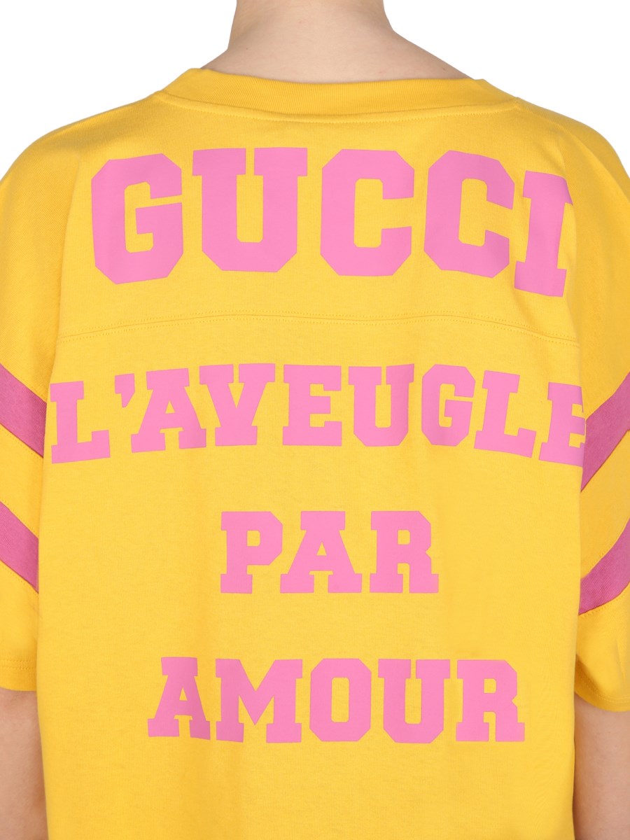 Gucci T-shirt GG con stampa Rosa