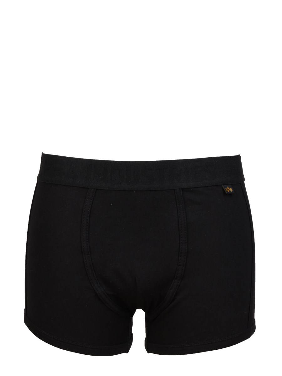 ALPHA INDUSTRIES CONFEZIONE DA DUE BOXER IN COTONE CON BANDA LOGATA