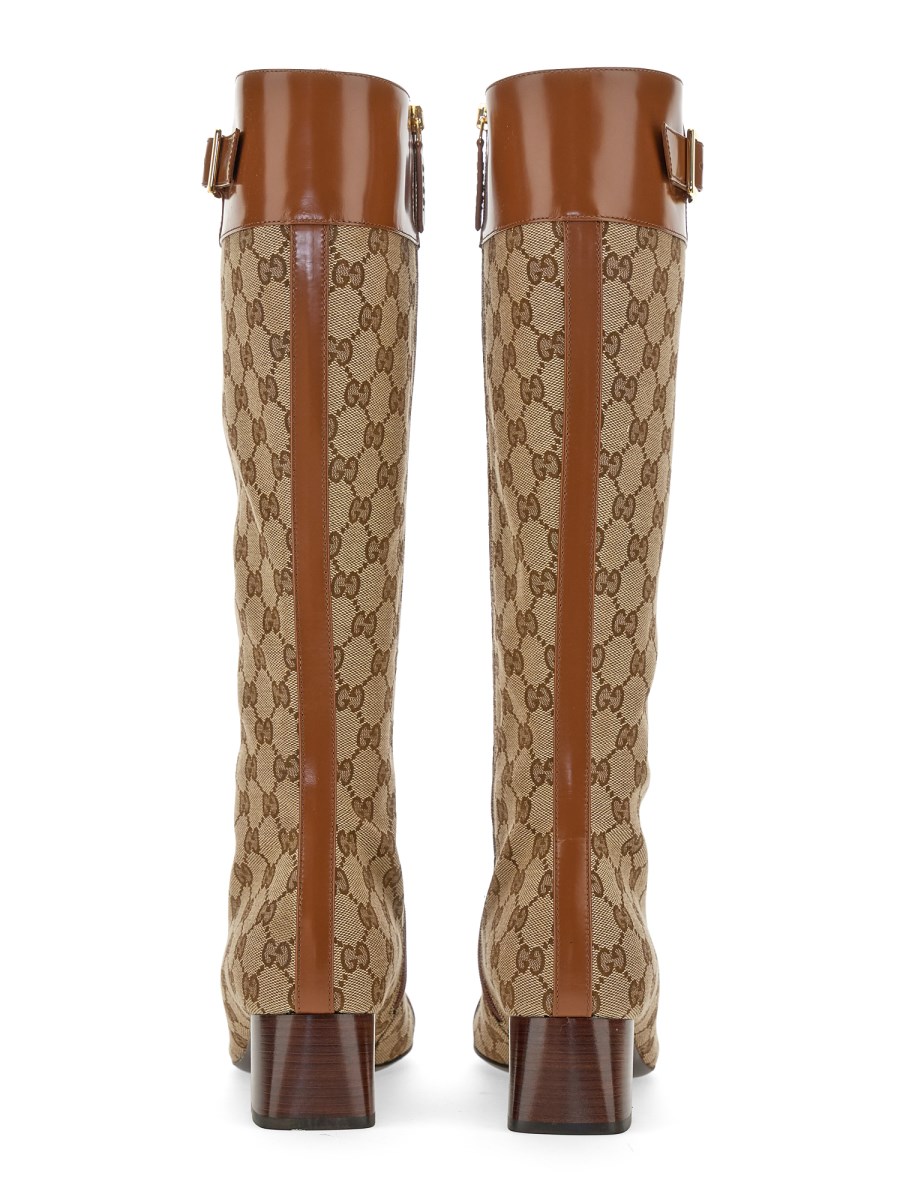 Gucci leather knee high boots hotsell