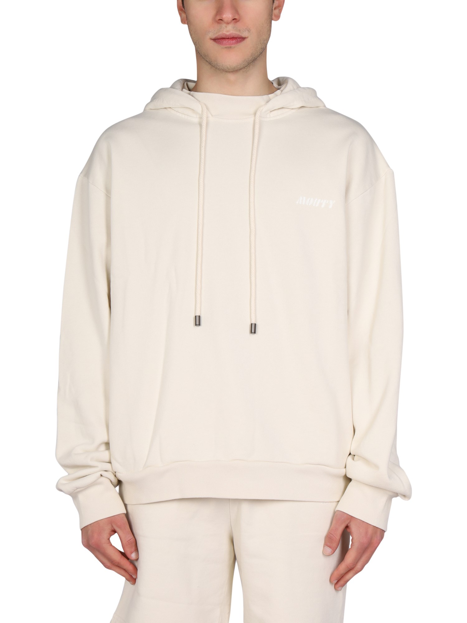 Mouty Drawstring-fastening Detail Hoodie In White