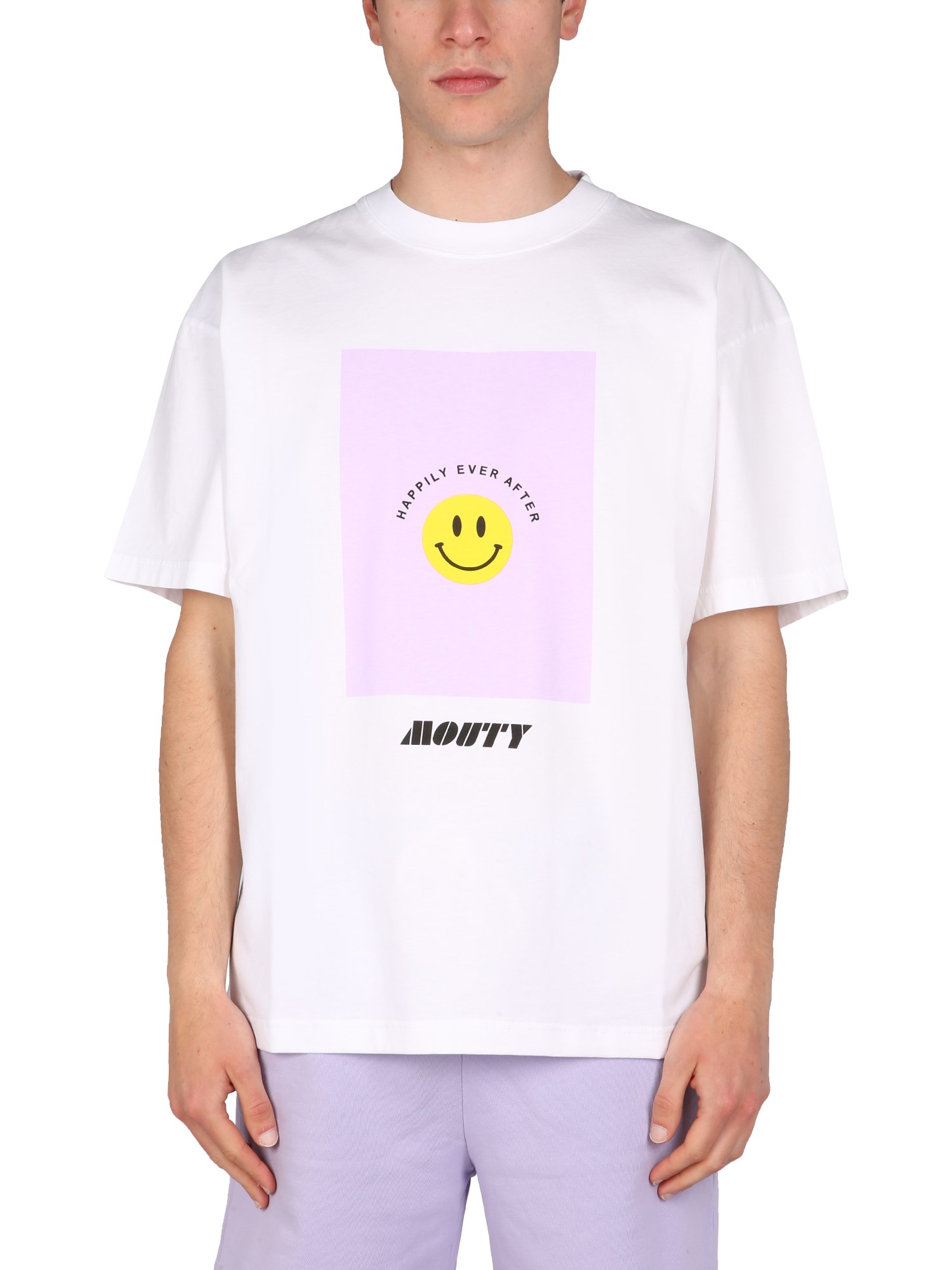 Shop Mouty "smiley" T-shirt In White