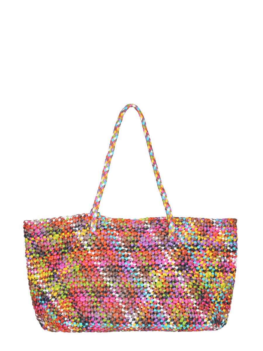 DRAGON DIFFUSION - OCTO MULTI PASTELS WOVEN LEATHER BAG