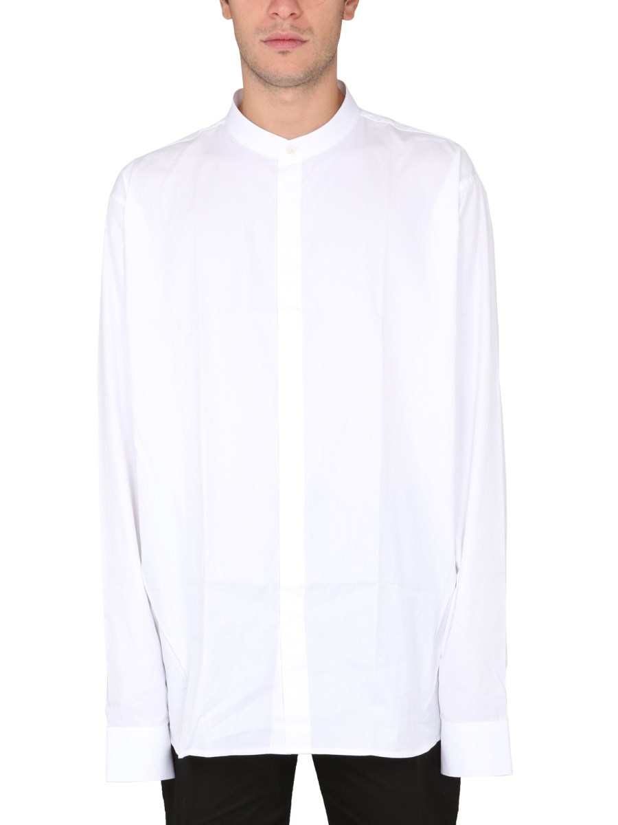 BALMAIN - COTTON SHIRT WITH MANDARIN COLLAR - Eleonora Bonucci