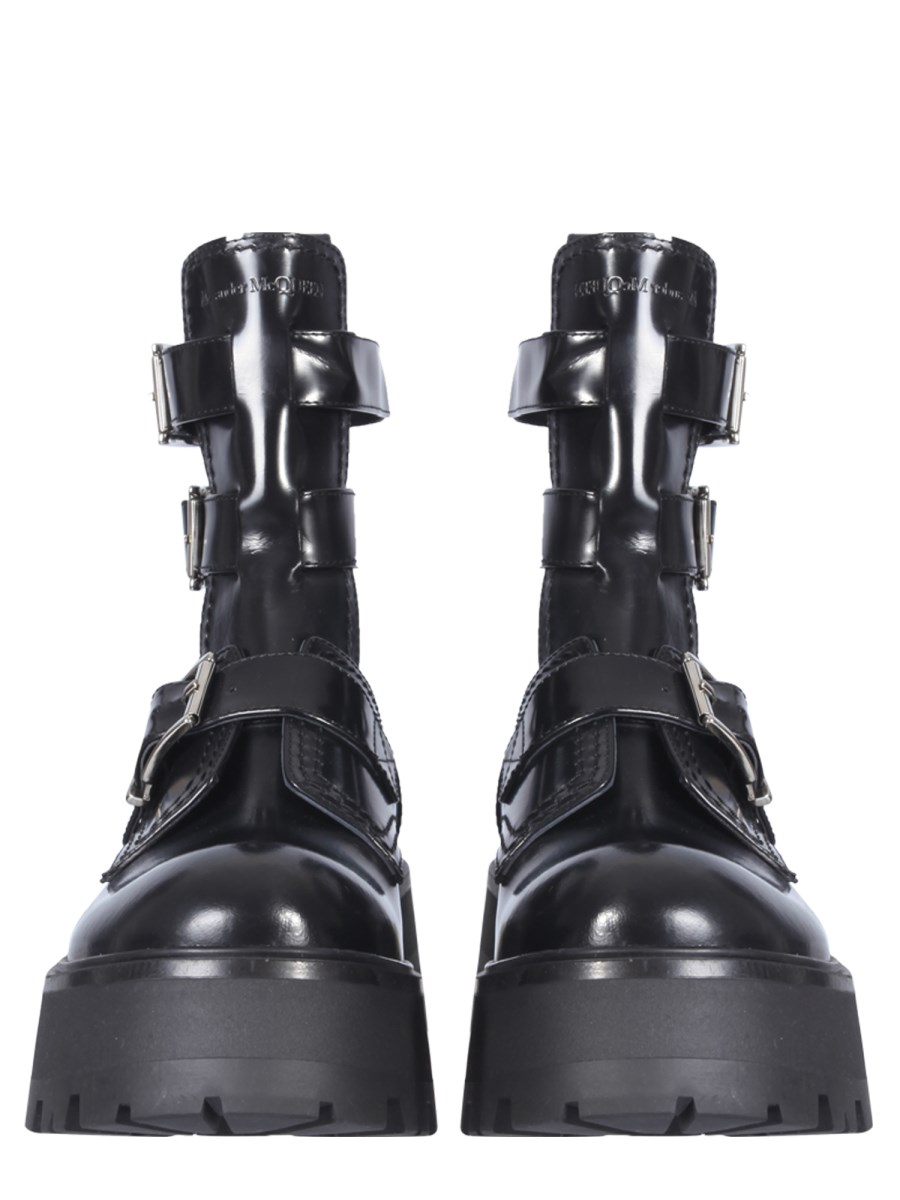 Alexander mcqueen hot sale buckle boots