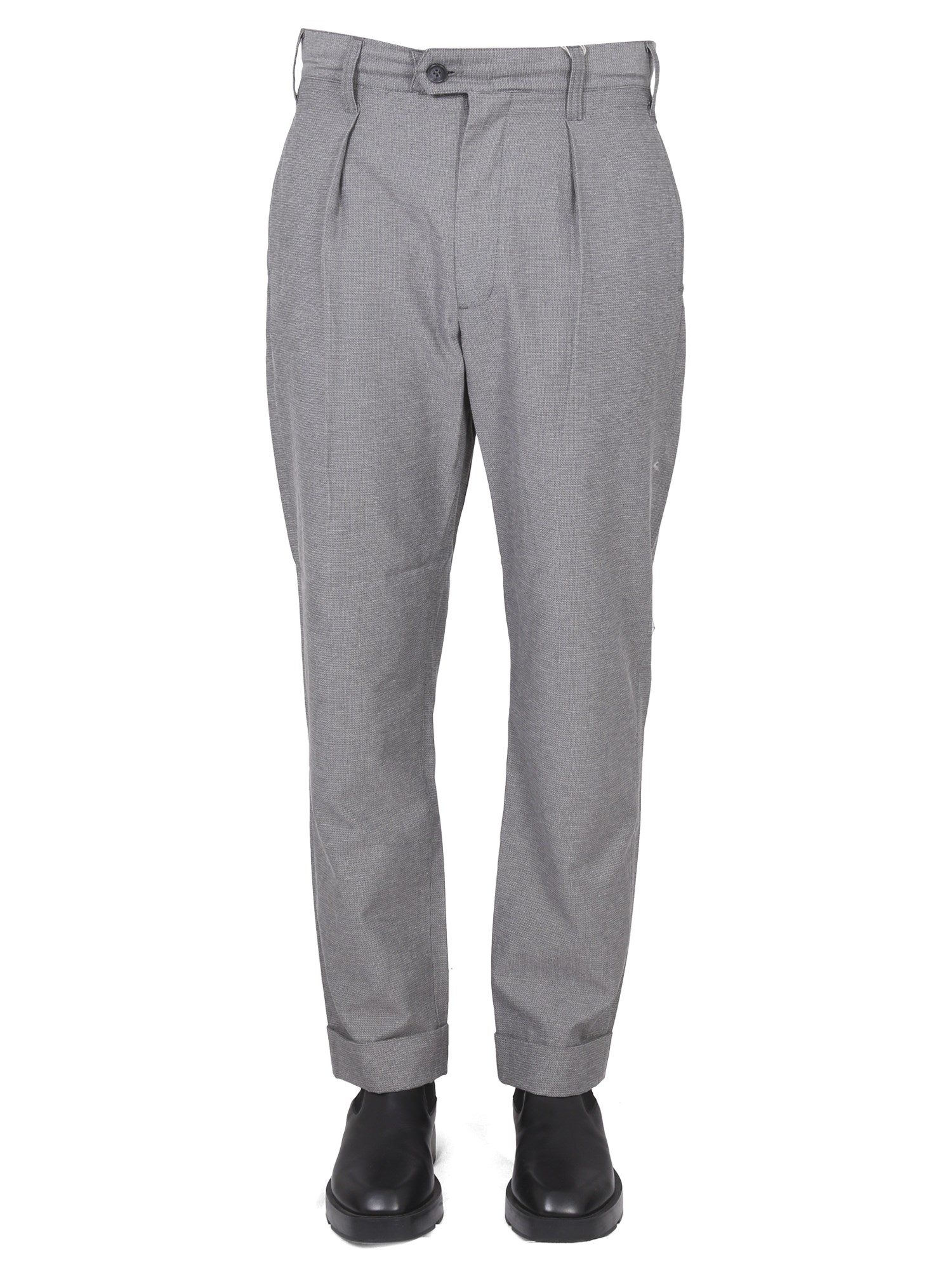 Shop Engineered Garments Pants With Pleats In Grey