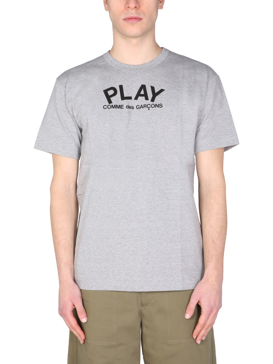 COMME DES GARCONS PLAY T-SHIRT IN JERSEY DI COTONE CON STAMPA LOGO