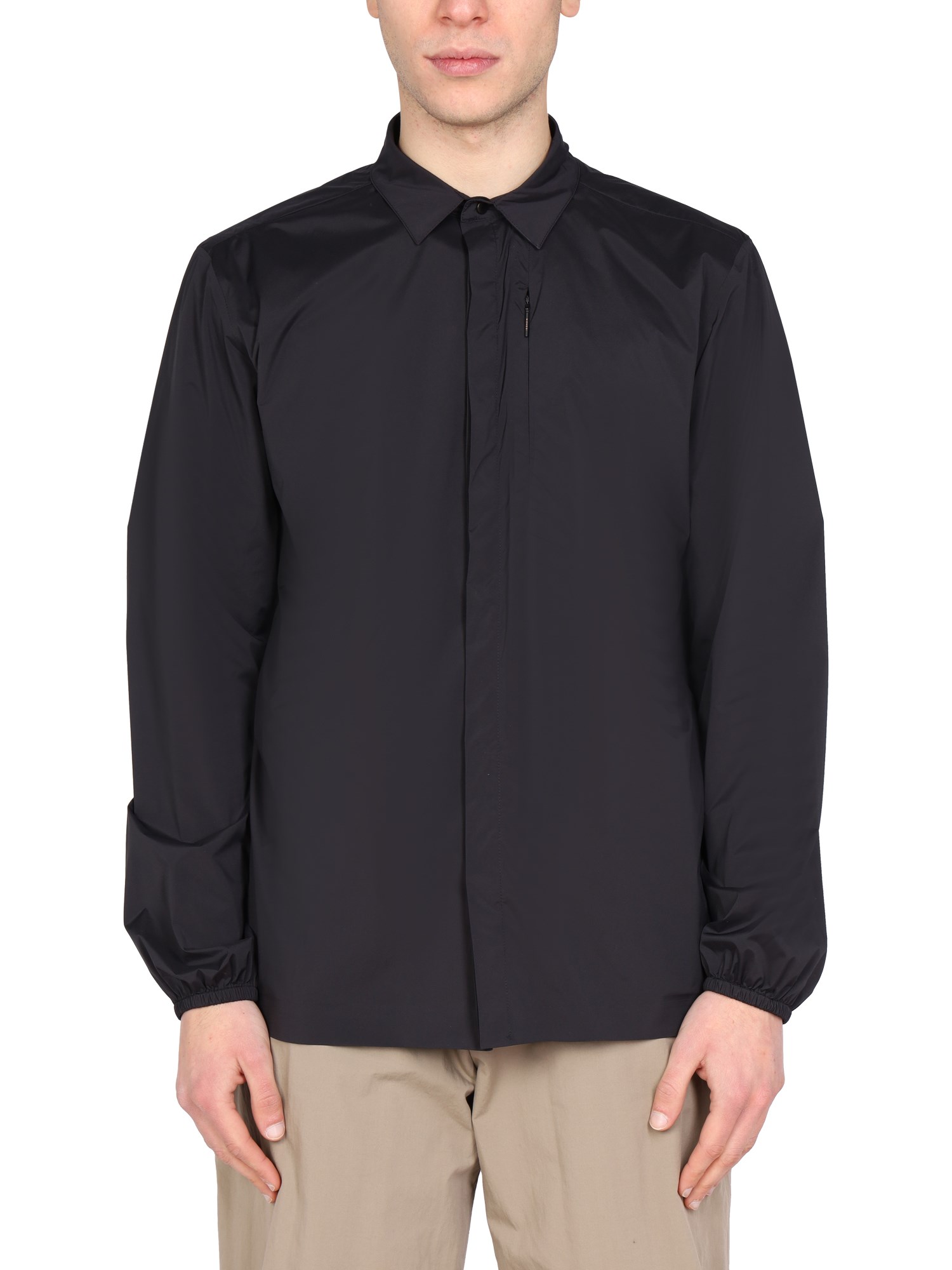 Monobi Zip-pocket Shirt Jacket In Blue