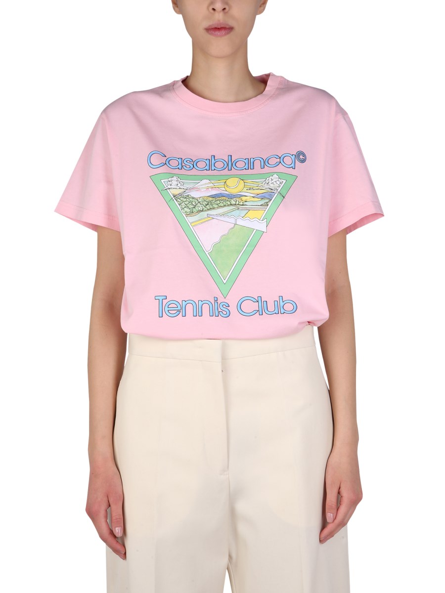 Tシャツ・カットソー CASABLANCA Women Tops WPF25JTS02002 TENNISCLUBICON PINK CASABLANCA - 