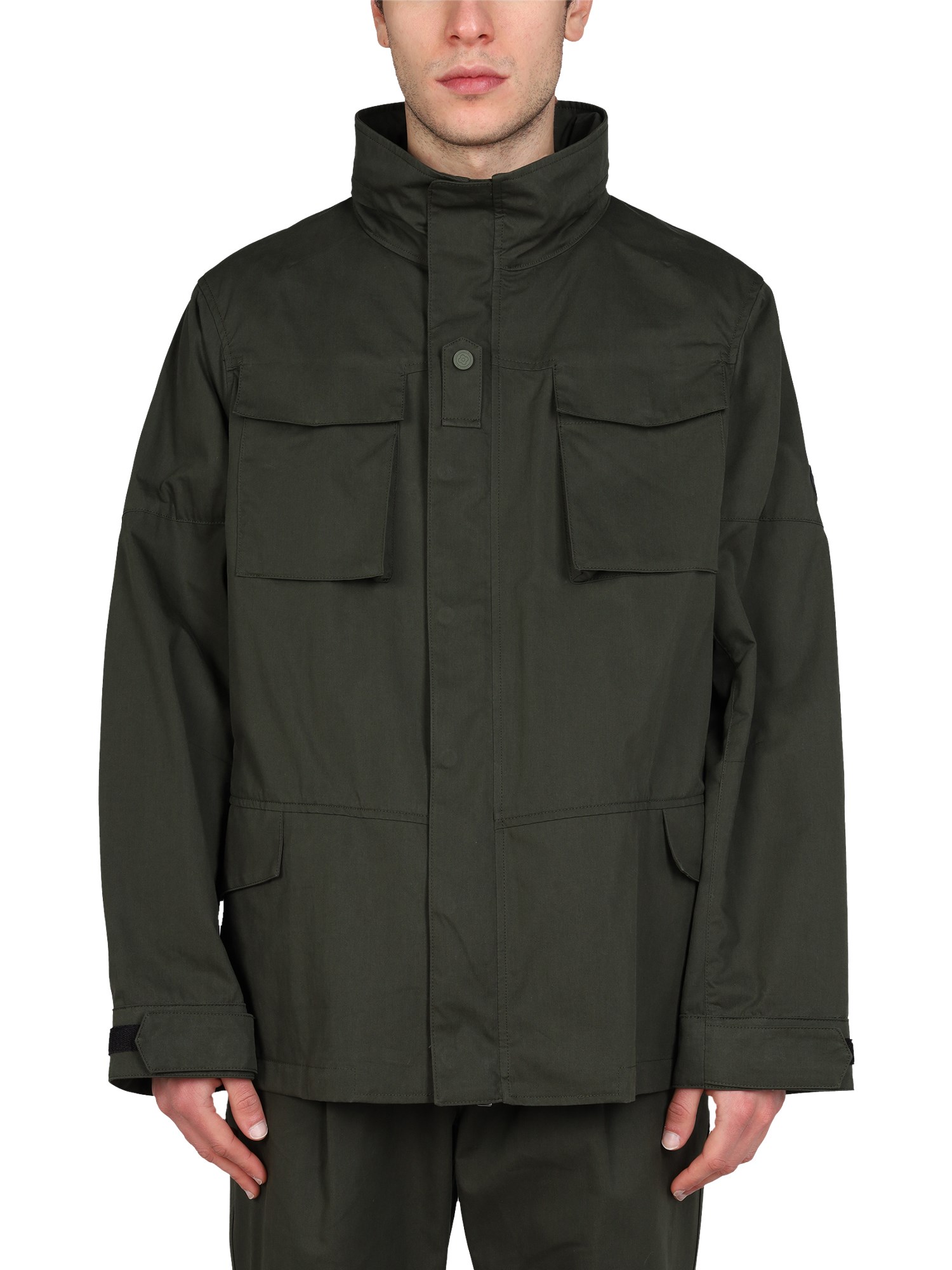 Shop Lardini By Yosuke Aizawa Double Fabric Jacket In Military Green