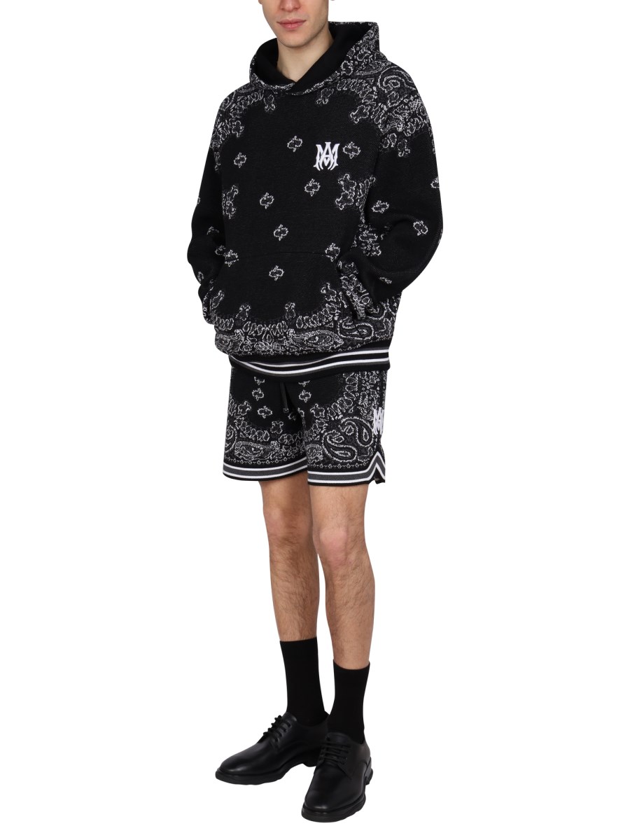 Amiri Monogram-Embroidered Bandana Oversized Cashmere Hoodie