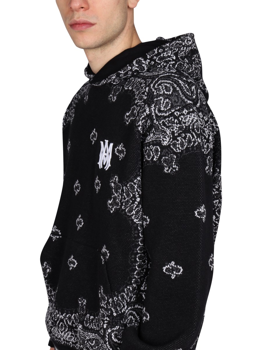 Amiri Monogram-Embroidered Bandana Oversized Cashmere Hoodie