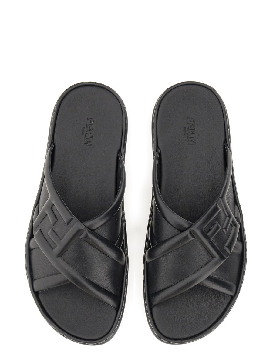 FENDI BLACK LEATHER SANDAL Eleonora Bonucci