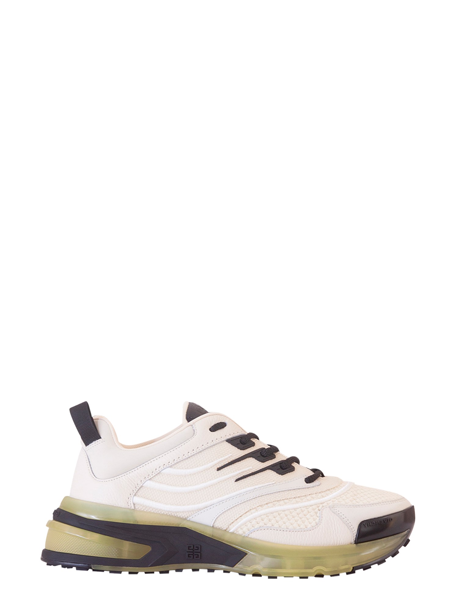 Givenchy Giv 1 Mixed Leather Transparent-sole Runner Sneakers In White