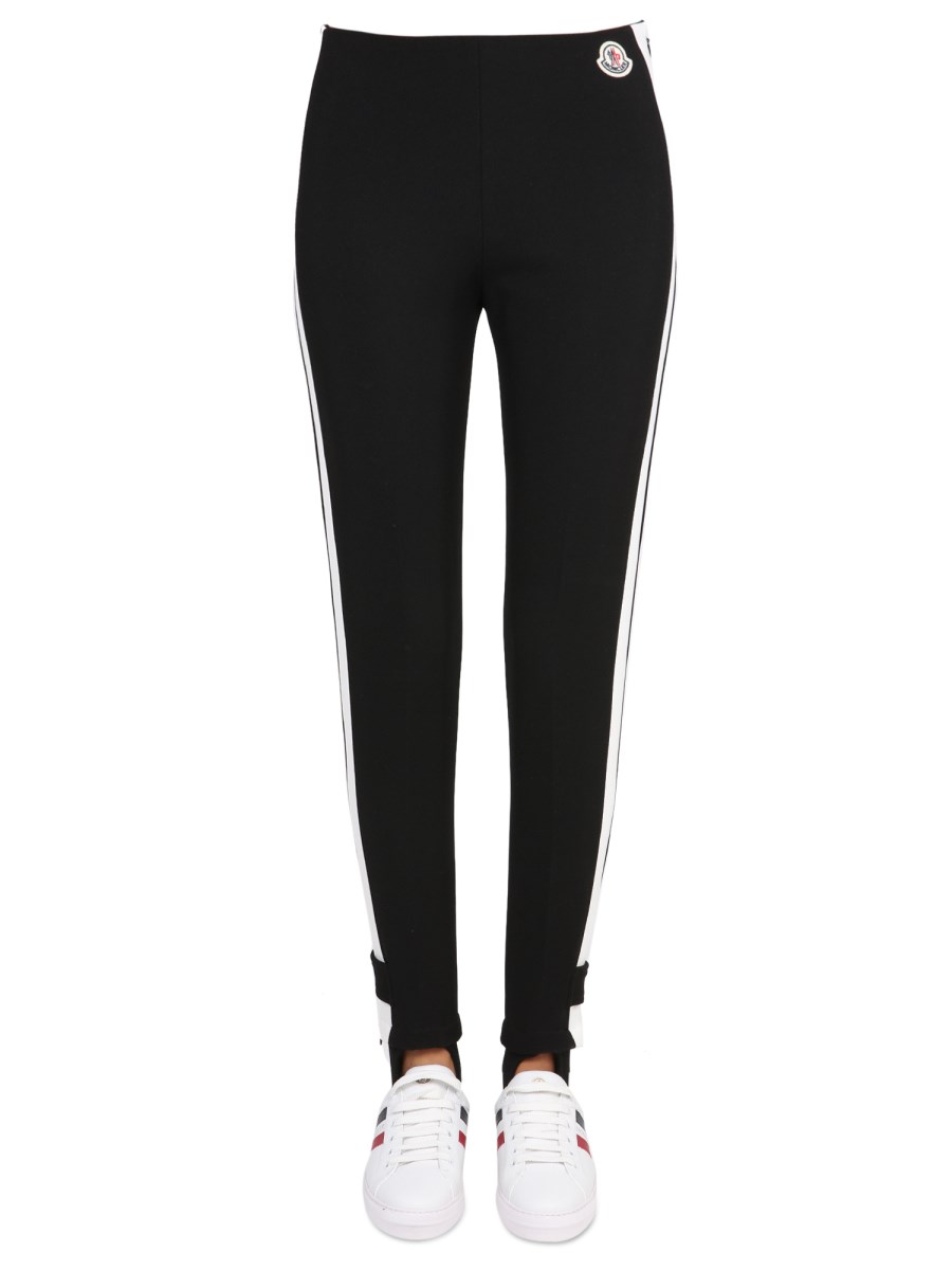 MONCLER LEGGINGS IN NYLON CON PATCH LOGO