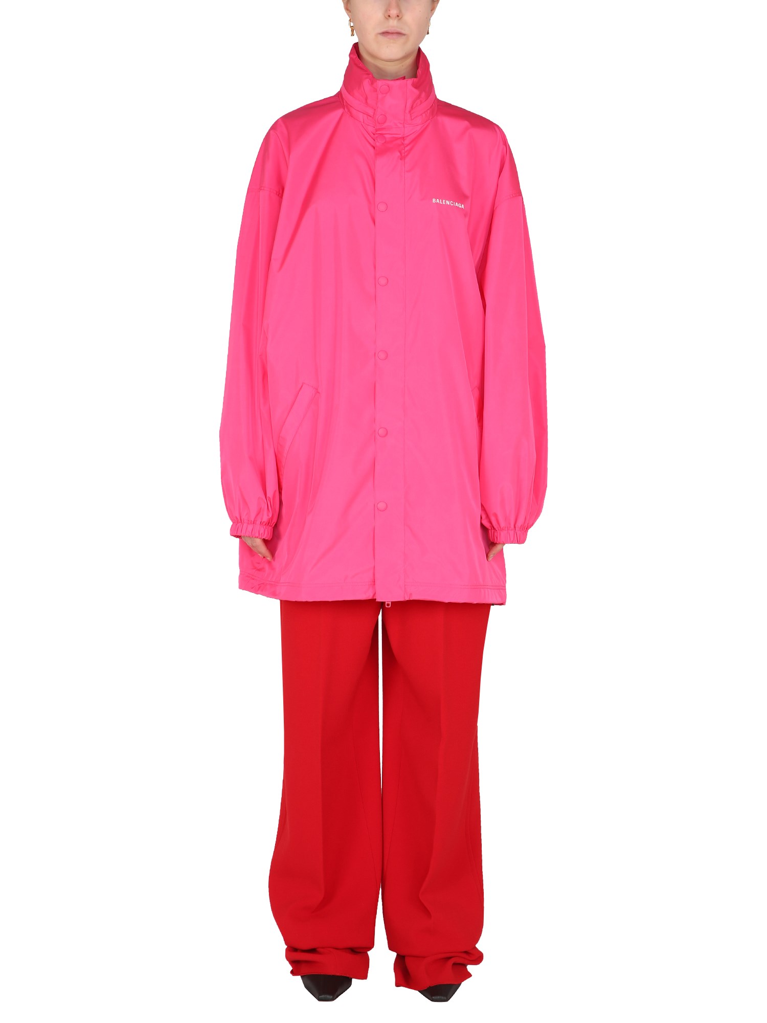 balenciaga logo print windbreaker