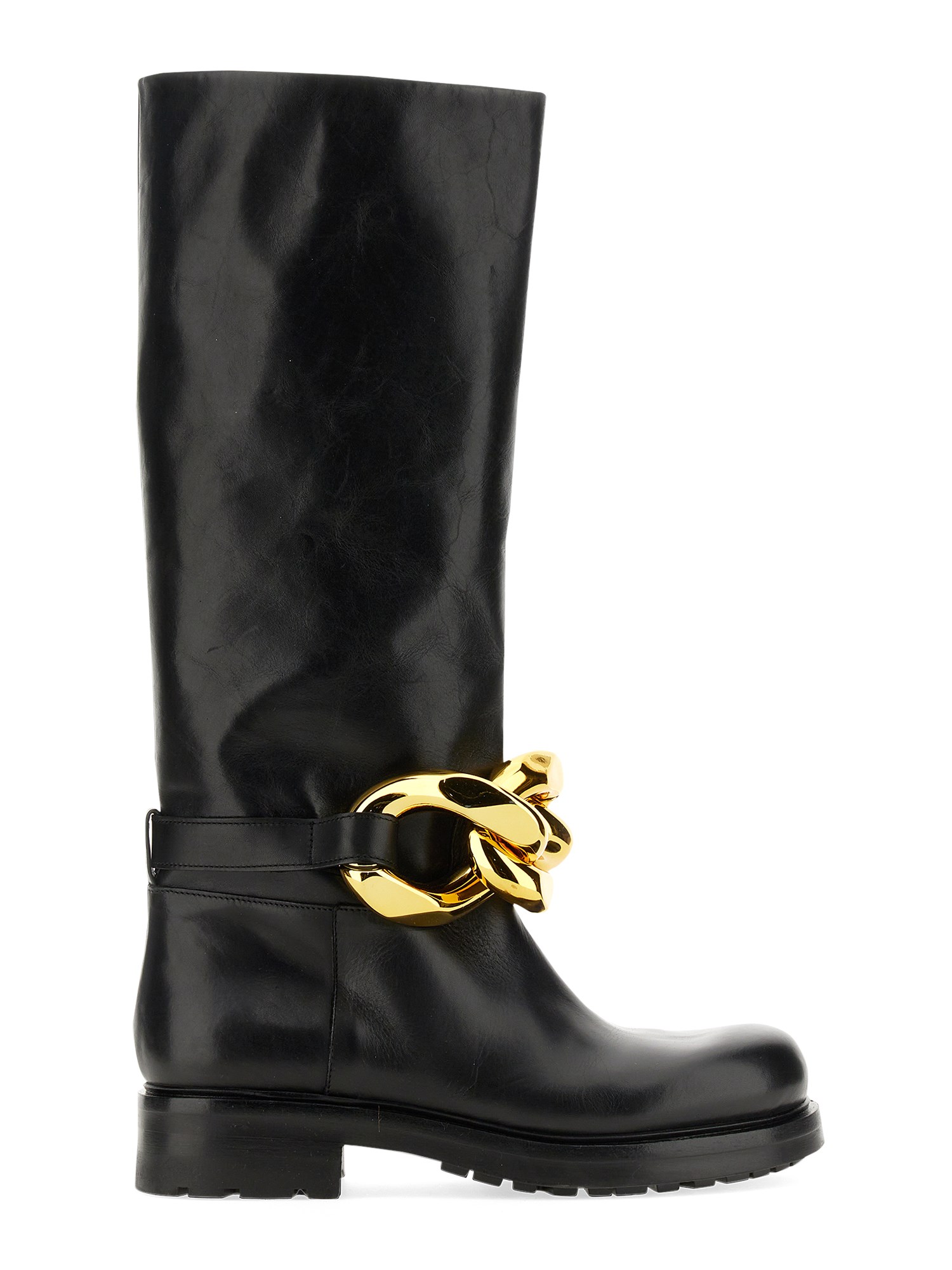 Shop Elena Iachi Boot With Chain In Black