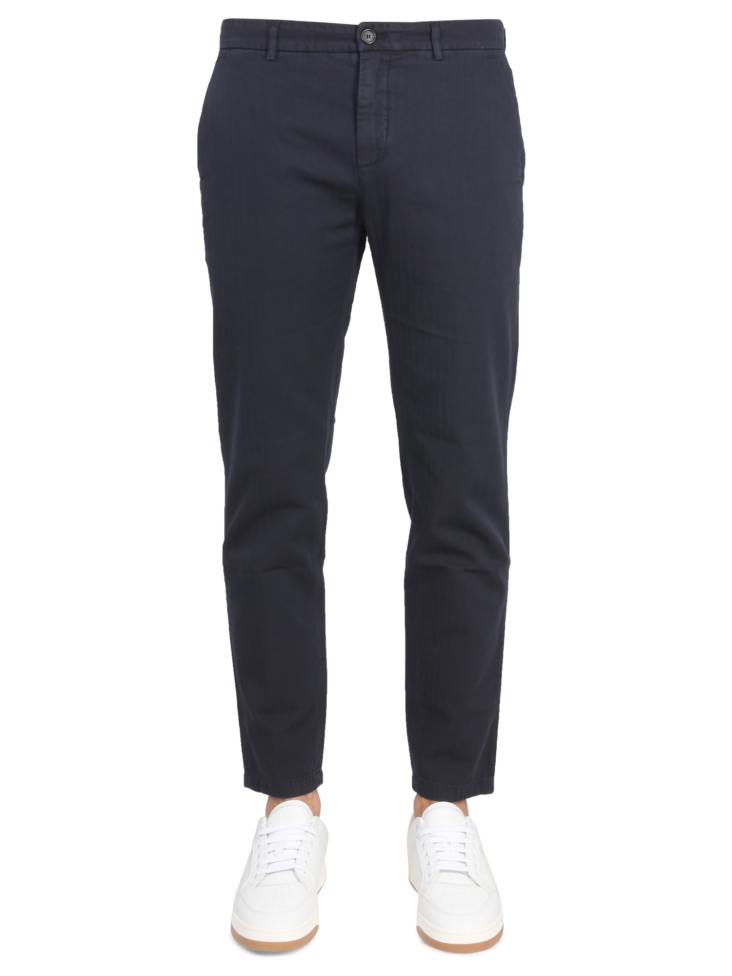 Department Five Pants With Logo Patch In Blue