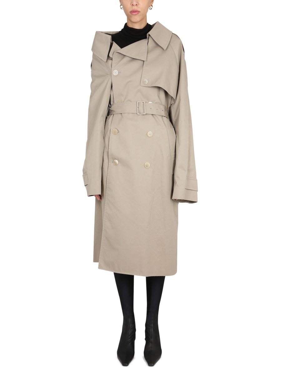 BALENCIAGA TRENCH OFF THE SHOULDER IN COTONE