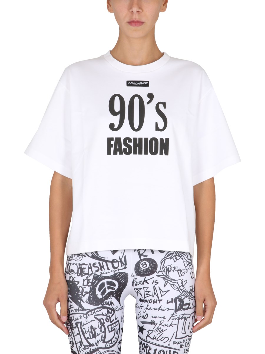 DOLCE & GABBANA T-SHIRT IN COTONE CON PATCH LOGO