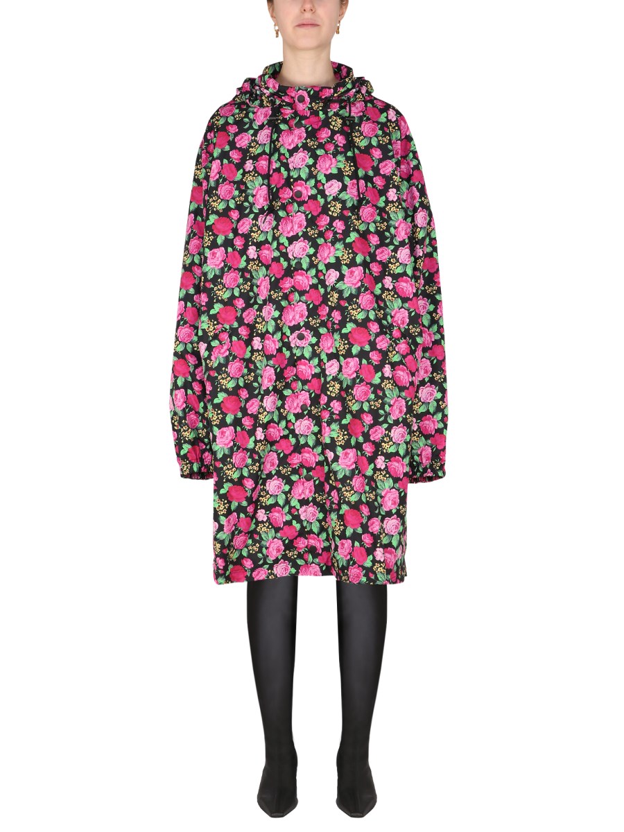 BALENCIAGA NYLON COAT WITH FLORAL PATTERN Eleonora Bonucci